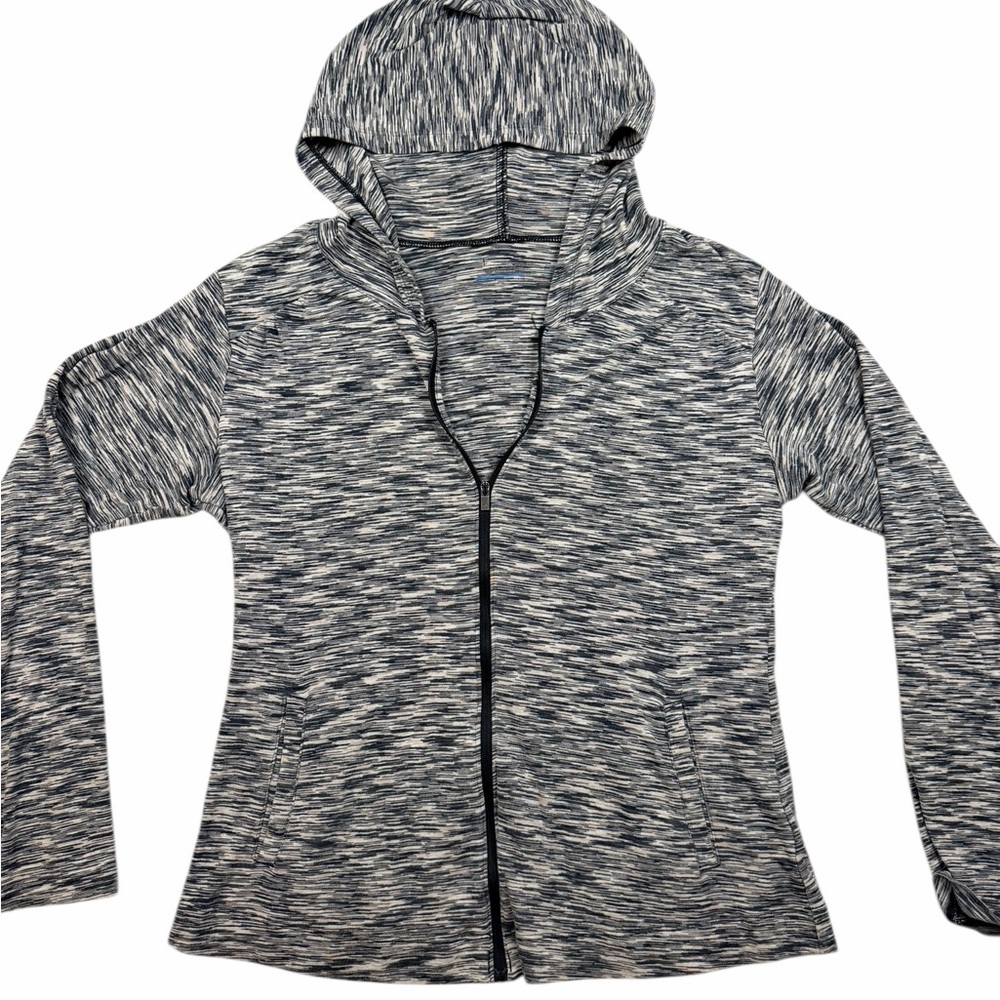 Columbia Women’s Marled Black and White Zip Hoodie Large